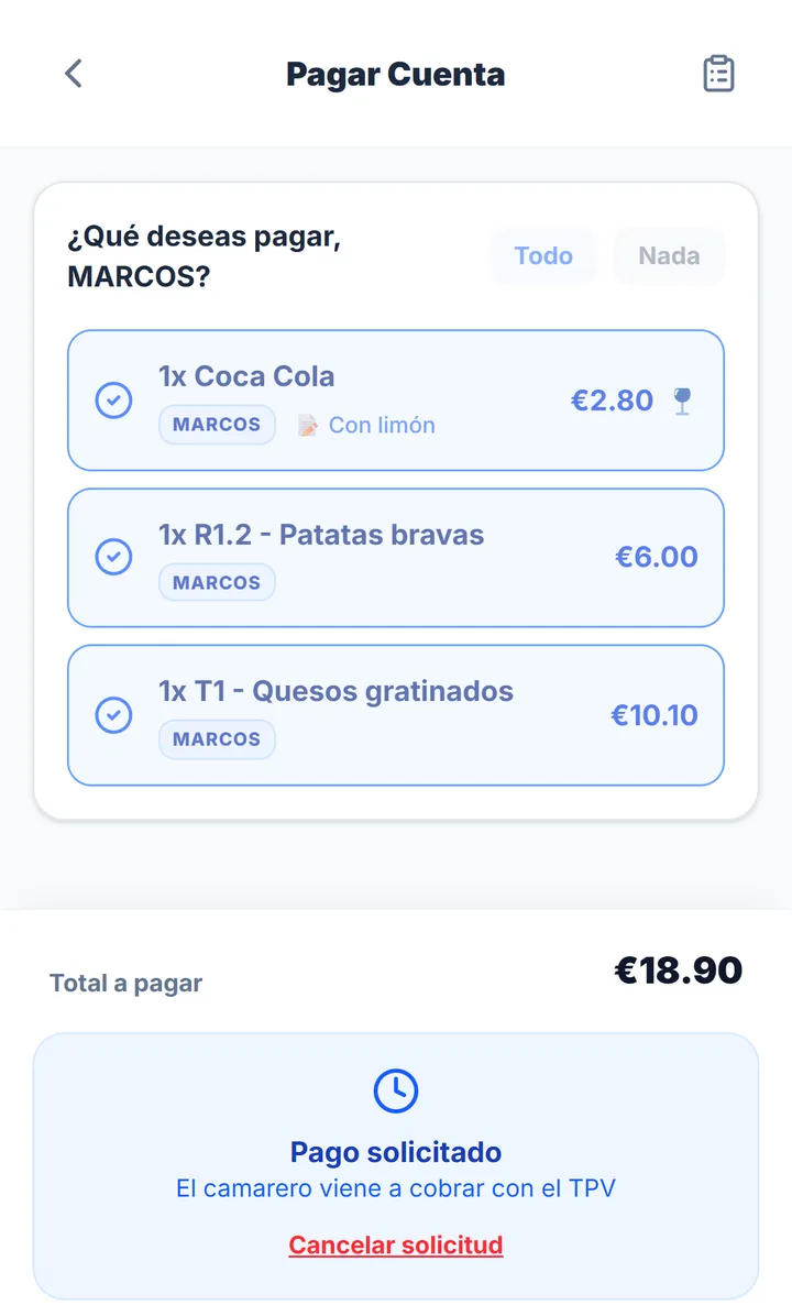 Pide el datáfono desde el móvil